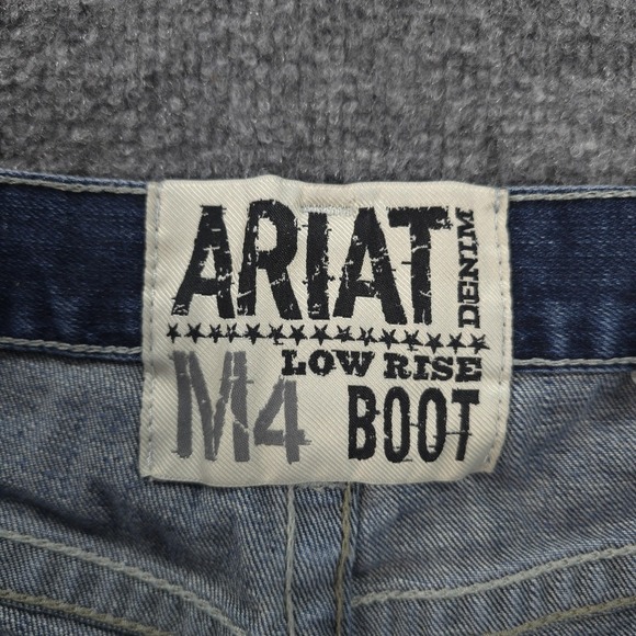 Ariat Jeans Mens 32x32 Blue Denim M4 Low Rise Boot Turnout Relaxed Western Work - Picture 2 of 13